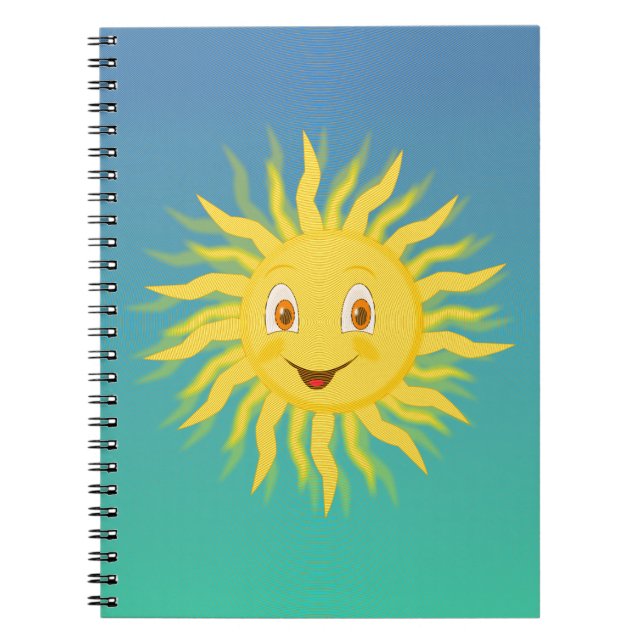 Sonnenschein mit kreisförmigen Linien Notizblock (Vorderseite)