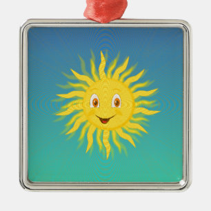 Sonnenschein mit kreisförmigen Linien Silbernes Ornament