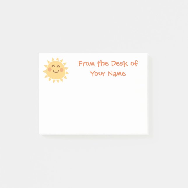 Sonnenschein-Notizblock Post-it Klebezettel (Vorderseite)