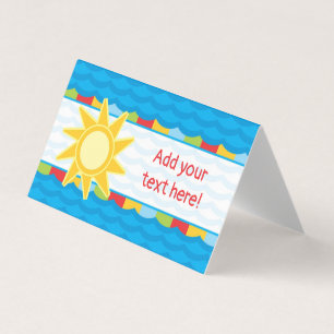 Sonnenschein Pool Party Food Table Zelt Card Visitenkarten