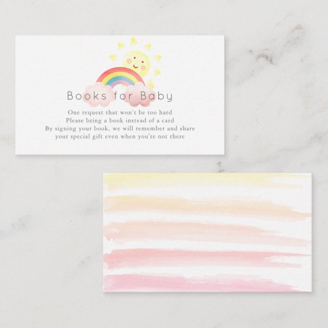 Sonnenschein & Rainbow Babydusche Buchungsanfrage Begleitkarte (Vorne/Hinten)