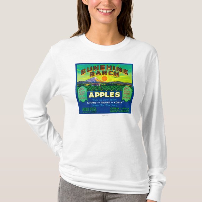Sonnenschein-Ranch Apple beschriften - Wapato, WA T-Shirt (Vorderseite)