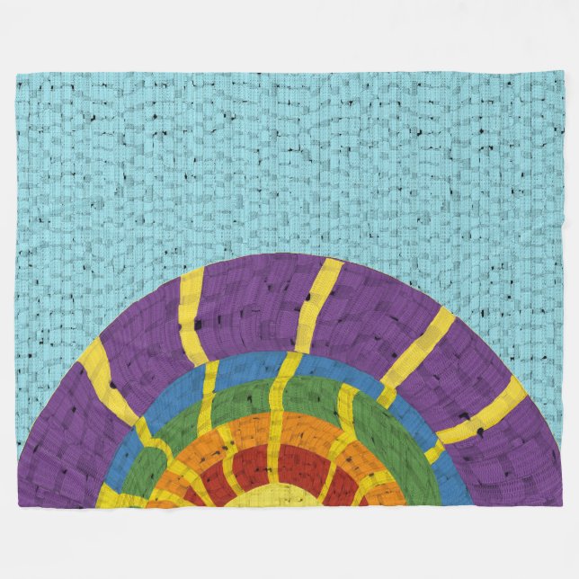 Sonnenschein Regenbogendecke Fleecedecke (Vorderseite (Horizontal))