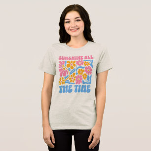 Sonnenschein Retro Floral Groovy Boho die ganze Ze Tri-Blend Shirt