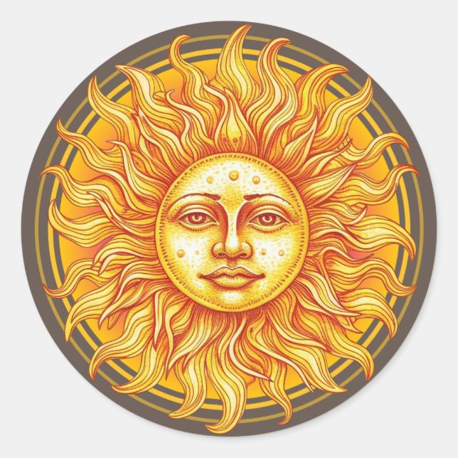 Sonnenschein Runder Aufkleber (Vorderseite)
