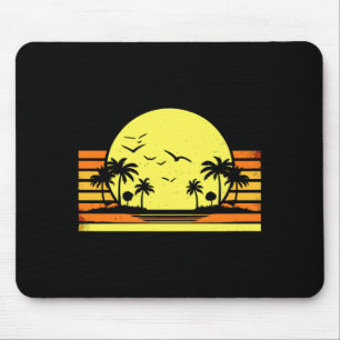 Sonnenschein Sommer Stimmung Retro Palmen Strand Mousepad