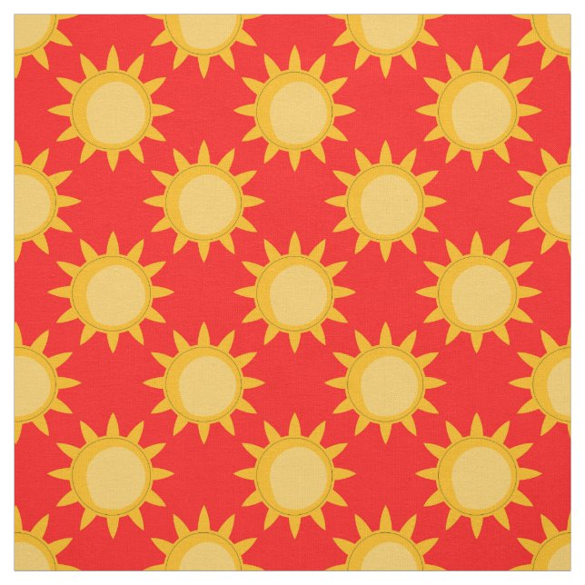 Sonnenschein-Sonnendesign auf Rot Stoff (Muster)