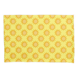 Sonnenschein-Sonnenmuster-Design auf Gelb  Kissenbezug