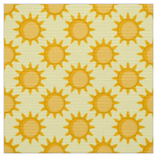 Sonnenschein-Sonnenmuster-Design auf Gelb Stoff