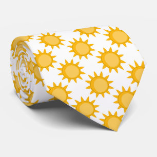 Sonnenschein-Sonnenmuster-Design auf Weiß Krawatte