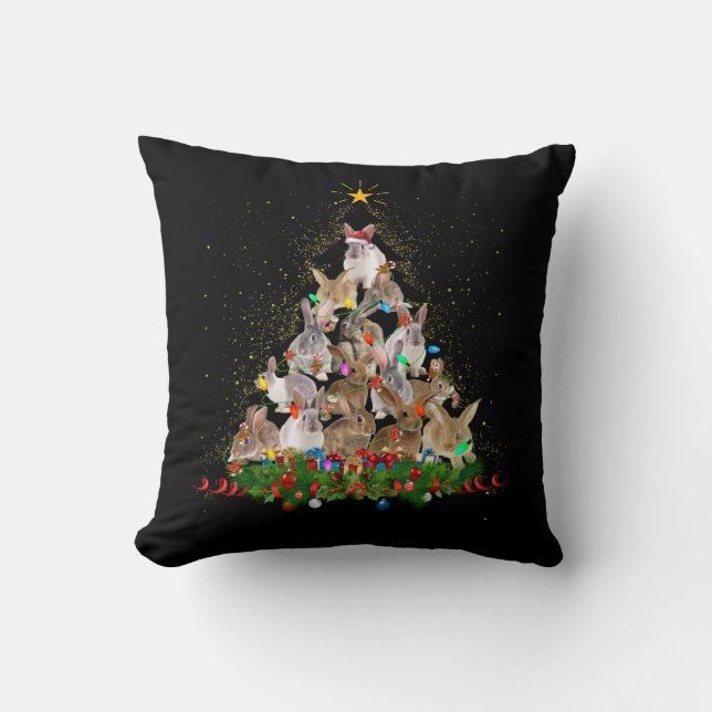 Sonnenschein| Sonniges Kaninchen Weihnachtsbaum Sc Kissen (Vorderseite)