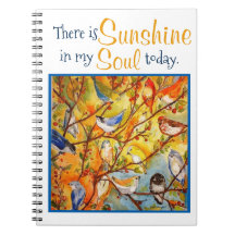 Sonnenschein-Soul-buntes Vogel-Kunst-Notizbuch
