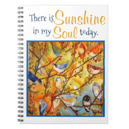 Sonnenschein-Soul-buntes Vogel-Kunst-Notizbuch Notizblock