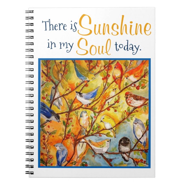 Sonnenschein-Soul-buntes Vogel-Kunst-Notizbuch Notizblock (Vorderseite)