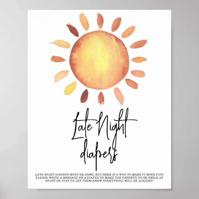 Sonnenschein Späte Nacht Windeln Poster (Vorne)