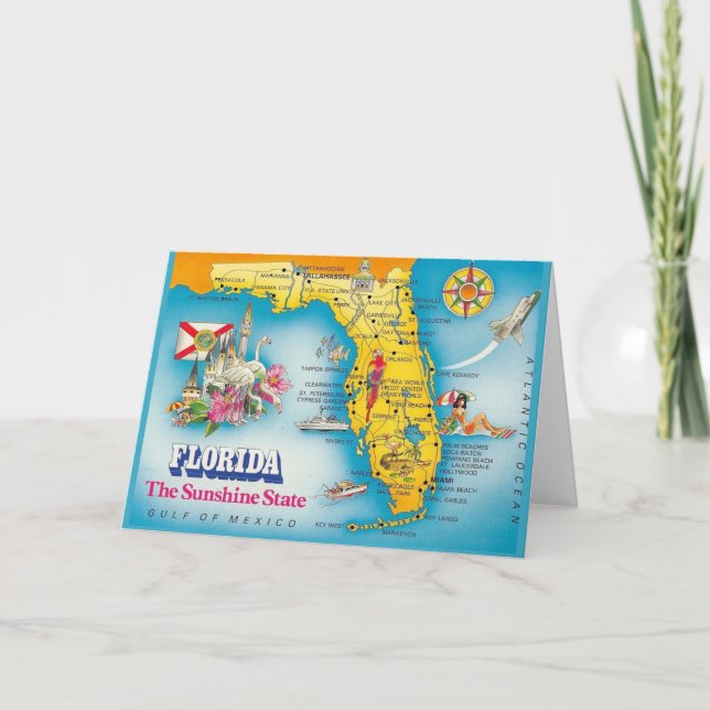 Sonnenschein-Staat - Florida-Karte Karte (Vorderseite)