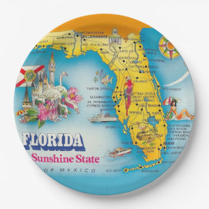 Sonnenschein-Staat - Florida  Pappteller