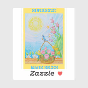 SONNENSCHEIN UND BLAUER HIMMEL AUFKLEBER 
