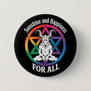 Sonnenschein und Glück für alle Satan LGBTQ Stolz Button