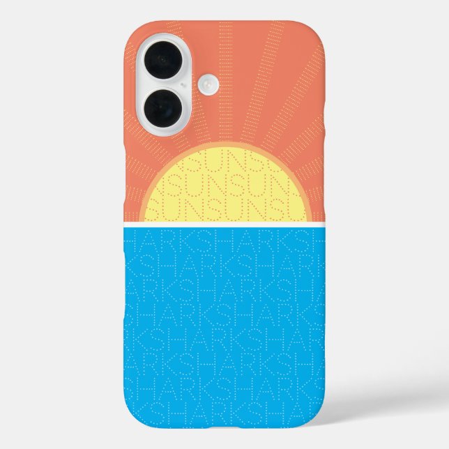 Sonnenschein und Haie Sommer iPhone 16 Hülle (Rückseite)