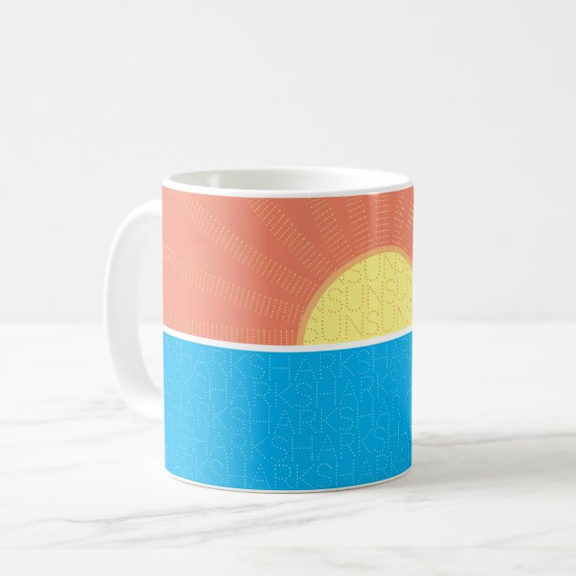 Sonnenschein und Haie Sommer Kaffeetasse (Vorderseite Links)