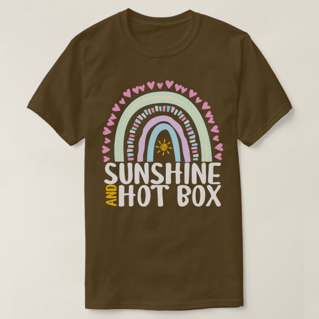 Sonnenschein und Hot Box Niedliches Regenbogengesc T-Shirt (Design vorne)