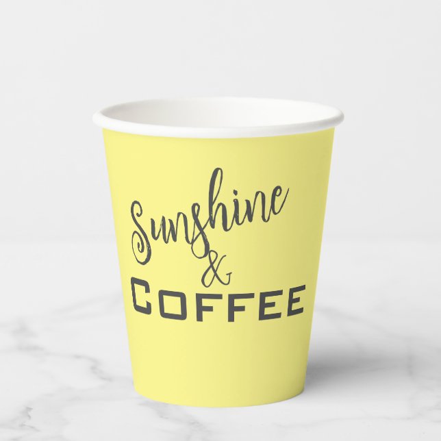 Sonnenschein und Kaffeebar Pappbecher (Vorderseite)