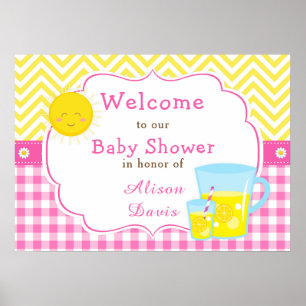 Sonnenschein und Lemonade Rosa und Gelb Dusche Par Poster