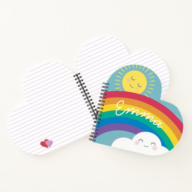 Sonnenschein und Rainbows Herz Notizbuch (Innenseite)