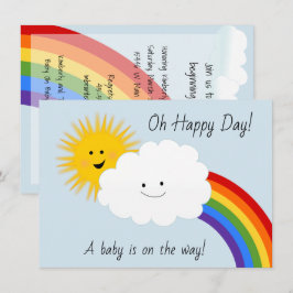 Sonnenschein und Regenbogen Babydusche Einladung