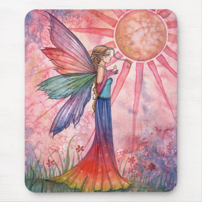Sonnenschein und Regenbogen Feen-Mauspad Mousepad (Vorne)