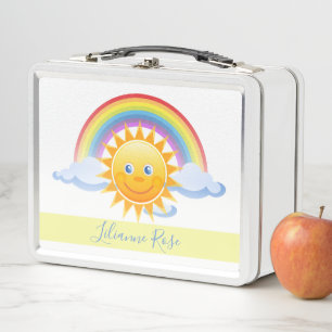 Sonnenschein und Regenbogen Metall Brotdose