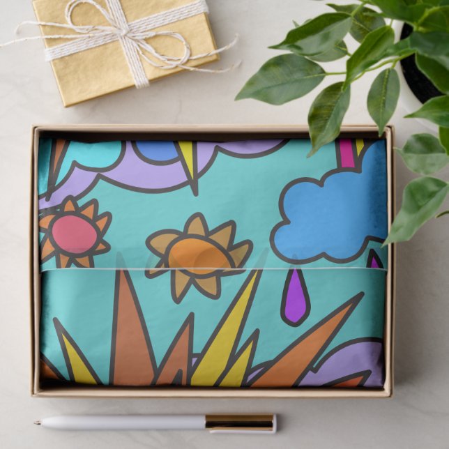 Sonnenschein und Regenbogen Seidenpapier (Geschenk)