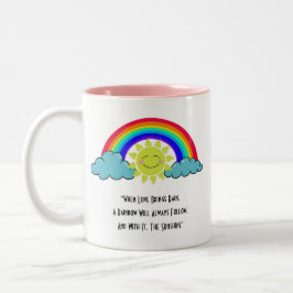 Sonnenschein und Regenbogen Zweifarbige Tasse