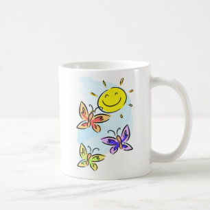 Sonnenschein und Schmetterlinge Kaffeetasse