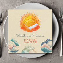 Sonnenschein und Wolken Gelb Graue Retro Baby Dusc