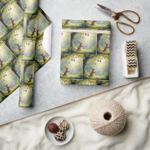 Sonnenschein unter einem Ostereierbaum Geschenkpapier