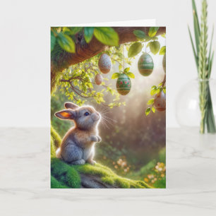 Sonnenschein unter einem Ostereierbaum Karte