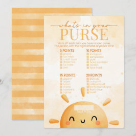 Sonnenschein Was in Ihrem Purse Baby Shower Game i Einladung