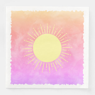Sonnenschein Wasserfarbe Babydusche im Hintergrund Serviette
