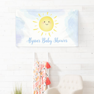 Sonnenschein Wolken Blue Boy Baby Dusche Banner