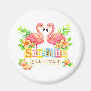 Sonnenschein-Zustand Flamingo Tropische Blumen Magnet