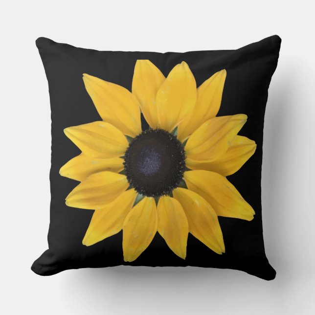 Sonnenscheinende Blume strahlt Frieden, Freude, Li Kissen (Vorderseite)