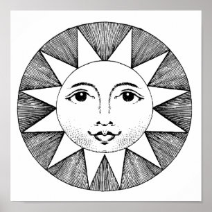 SONNENSCHEINGESICHT VINTAGE 11X11 Poster