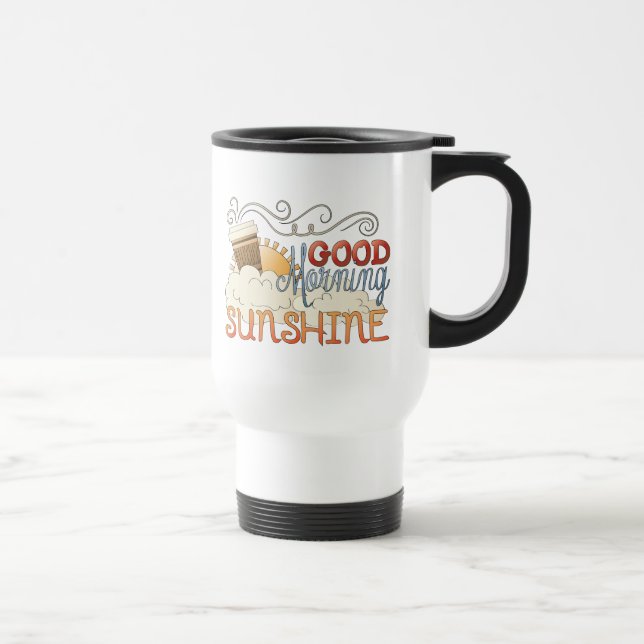 Sonnenscheinreise-Kaffee-Tasse des gutenmorgens Reisebecher (Rechts)