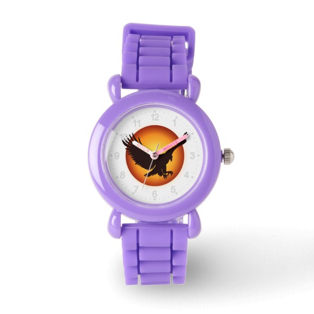 Sonnenscheinwerfer-Silhouette - Hintergrundfarbe a Armbanduhr (Vorderseite)