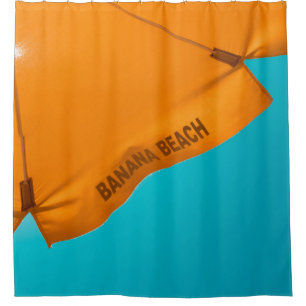 Sonnenschirm aus Orangenbanane Duschvorhang