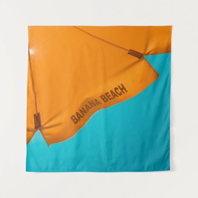 Sonnenschirm aus Orangenbanane Wandteppich (Vorderseite)