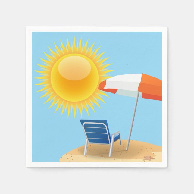 Sonnenschirm und Sonnenschirm Serviette (Vorderseite)
