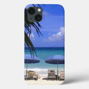 Sonnenschirme am Strand, St. Maarten, Karibik title_seo2